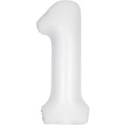 34in MATTE WHITE NUMBER 1 FOIL BALLOON