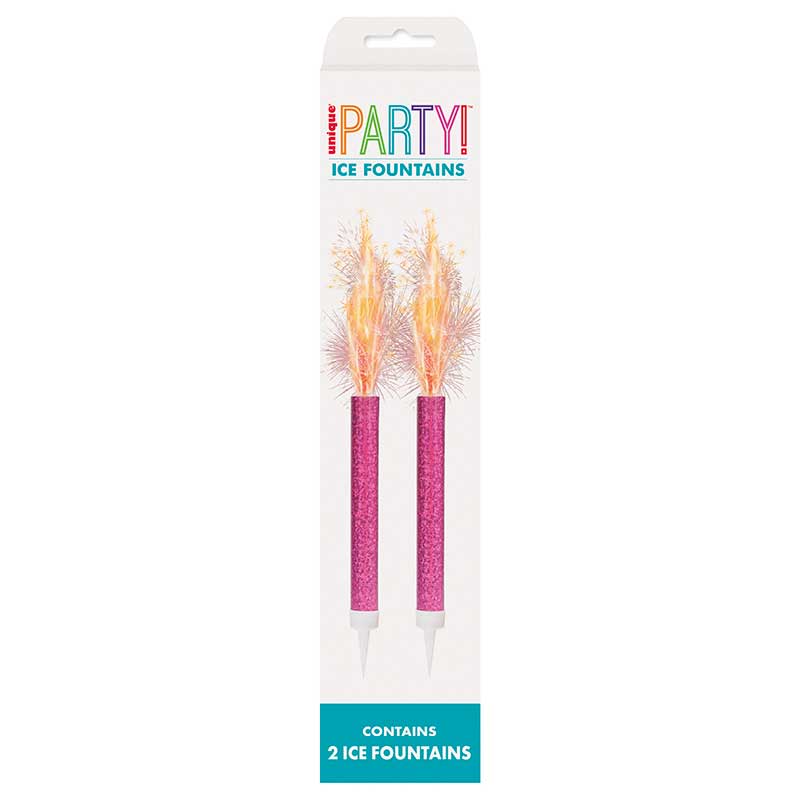2PK PINK PRISMATIC ICE FOUNTAIN SPARKLERS