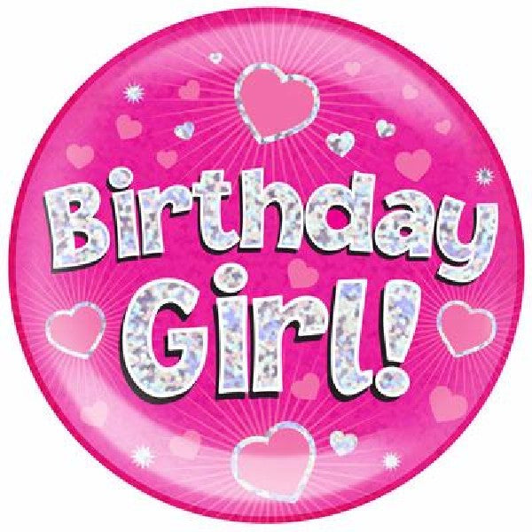 BIRTHDAY GIRL PINK JUMBO BADGE