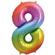 34IN RAINBOW NUMERAL FOIl 8