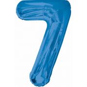 34IN BLUE GLITZ NUMERAL 7
