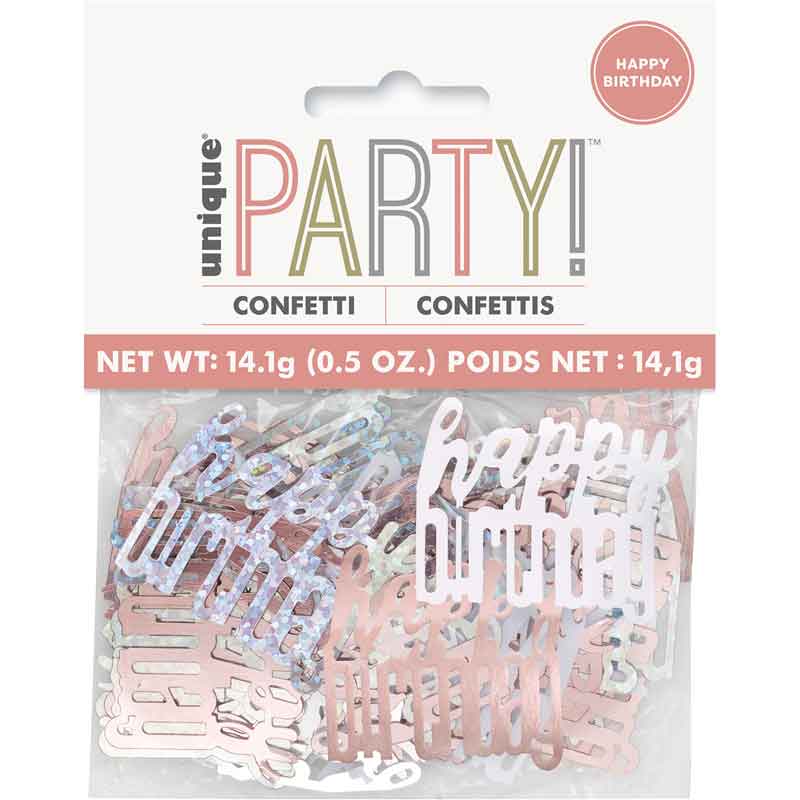 GLITZ ROSE GOLD HAPPY BIRTHDAY CONFETTI