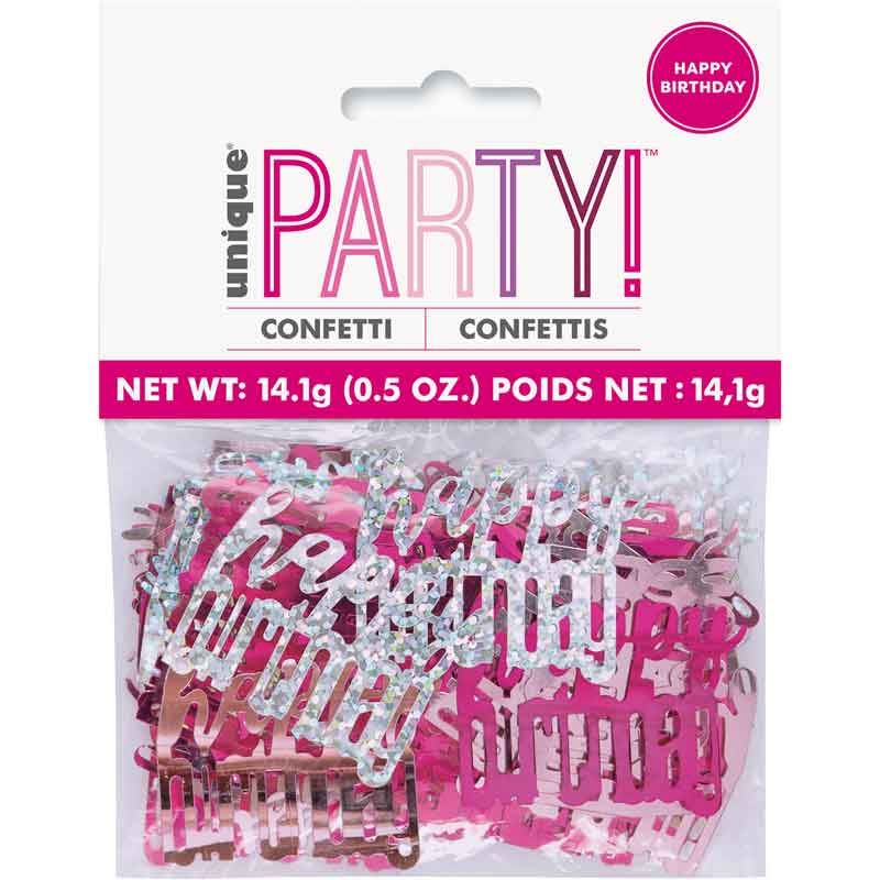 GLITZ PINK HAPPY BIRTHDAY CONFETTI