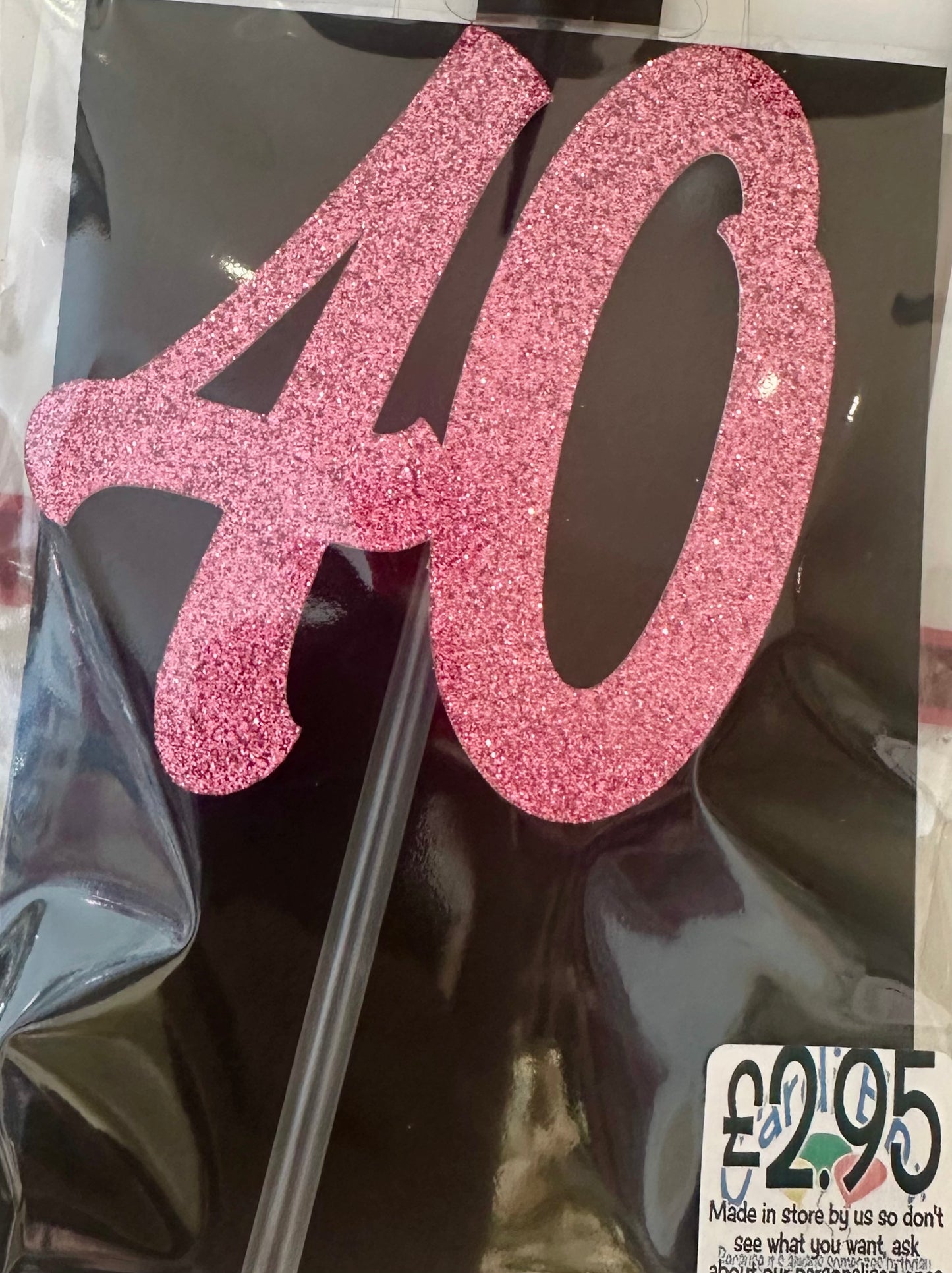 DOUBLE NUMBER GLITTER CAKE TOPPER
