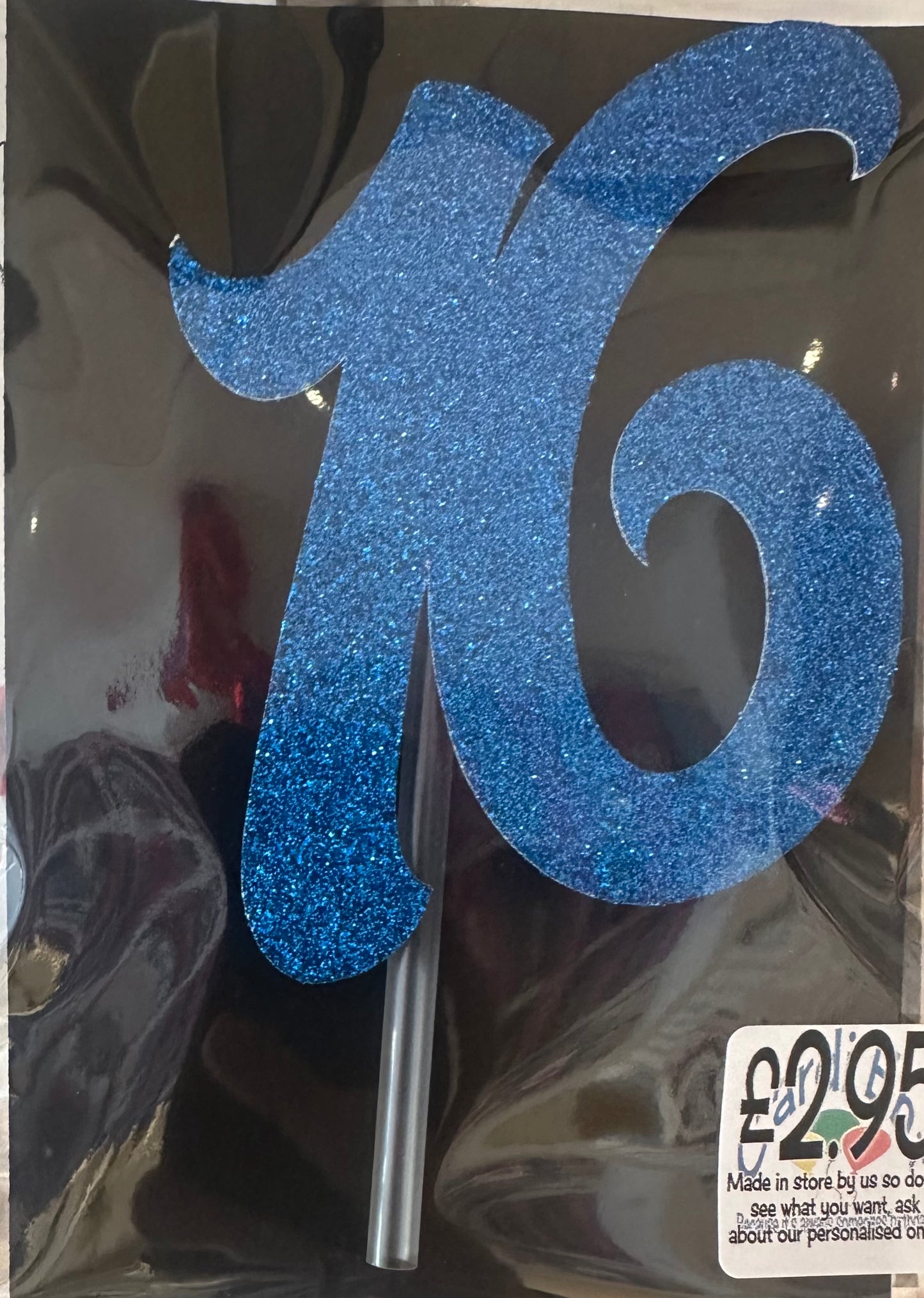 DOUBLE NUMBER GLITTER CAKE TOPPER