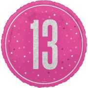18in GLITZ PINK 13TH BIRTHDAY FOIL BALLOON