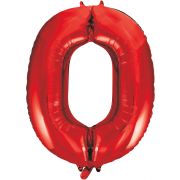 34in RED NO.0 JUMBO FOIL BALLOON