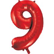 34in RED NO.9 JUMBO FOIL BALLOON