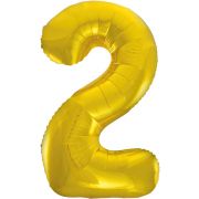 34in CLASSIC GOLD NUMBER 2 FOIL BALLOON