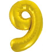 34in CLASSIC GOLD NUMBER 9 FOIL BALLOON