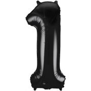 34in BLACK NUMBER 1 JUMBO FOIL BALLOON