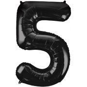 34in BLACK NUMBER 5 JUMBO FOIL BALLOON