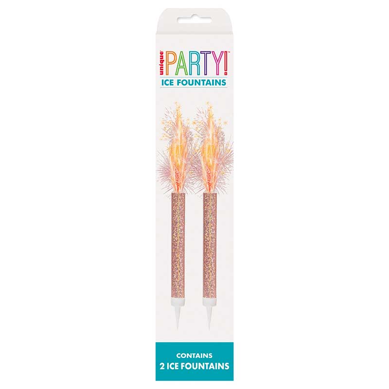 2PK ROSE GOLD PRISMATIC ICE FOUNTAIN SPARKLERS