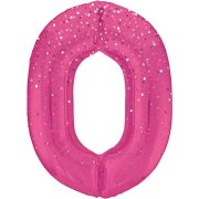 34IN PINK GLITZ NUMERAL 0