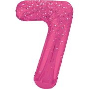 34IN PINK GLITZ NUMERAL 7