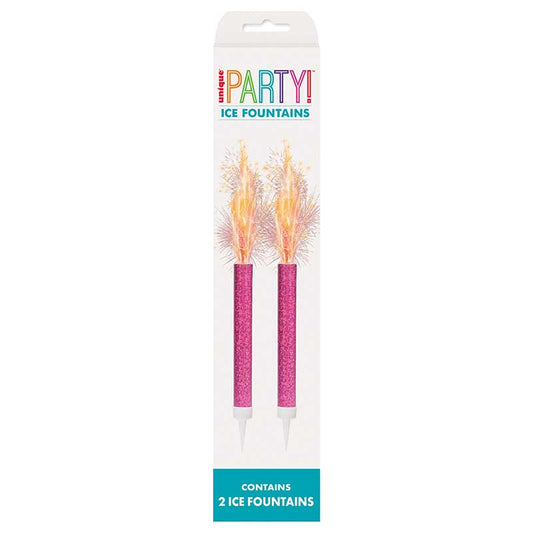 2PK PINK PRISMATIC ICE FOUNTAIN SPARKLERS
