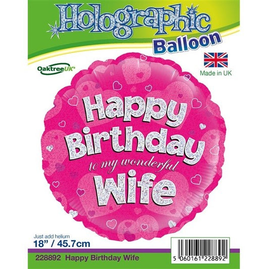 18IN WIFE B/DAY FOIL BALLOON