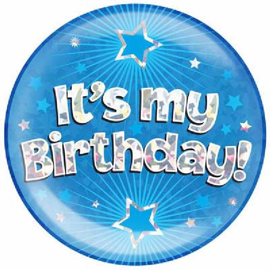 ITS MY BIRTHDAY BLUE JUMBO BADGE