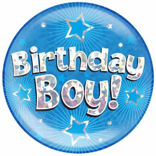 BIRTHDAY BOY BLUE JUMBO BADGE