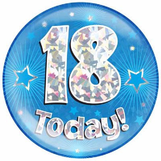 18 TODAY BLUE JUMBO BADGE