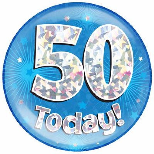 50 TODAY BLUE JUMBO BADGE