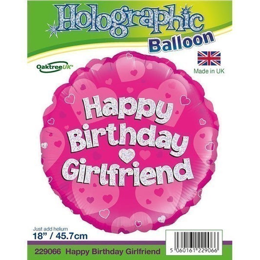 18IN GIRLFRIEND B/DAY PINK HOLO FOIL