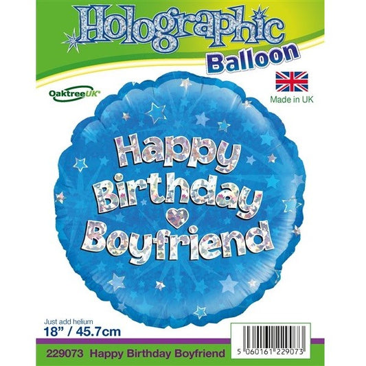 18IN BOYFRIEND B/DAY BLUE HOLO FOIL