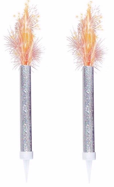 2PK SILVER PRISMATIC ICE FOUNTAIN SPARKLERS