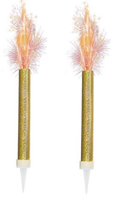 2PK GOLD PRISMATIC ICE FOUNTAIN SPARKLERS