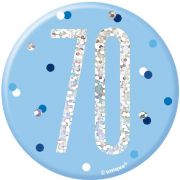 3in GLITZ BLUE 70 BADGE