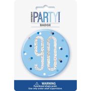 3in GLITZ BLUE 90 BADGE