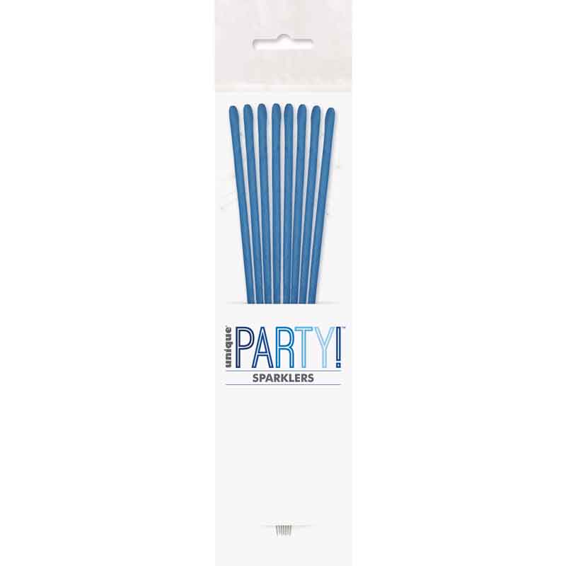 8PK 7in BLUE GLITZ SPARKLERS