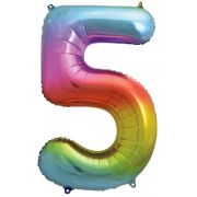 34IN RAINBOW NUMERAL FOIl 5
