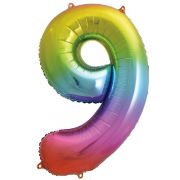 34IN RAINBOW NUMERAL FOIl 9