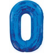 34IN BLUE GLITZ NUMERAL 0
