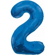 34IN BLUE GLITZ NUMERAL 2
