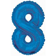 34IN BLUE GLITZ NUMERAL 8
