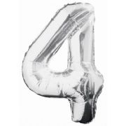 34IN SILVER GLITZ NUMERAL 4