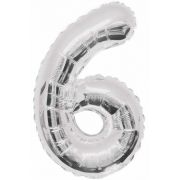 34IN SILVER GLITZ NUMERAL 6