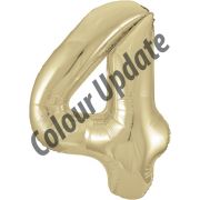 34IN GOLD GLITZ NUMERAL 4