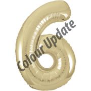 34IN GOLD GLITZ NUMERAL 6