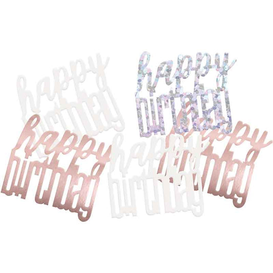 GLITZ ROSE GOLD HAPPY BIRTHDAY CONFETTI