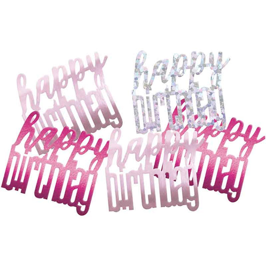 GLITZ PINK HAPPY BIRTHDAY CONFETTI