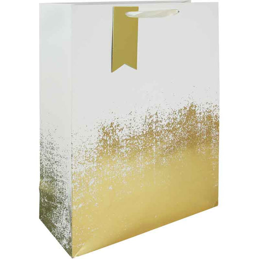 CREAM GOLD DISTRESSED XLG GIFT BAG