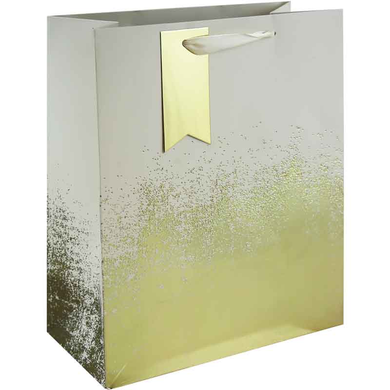 CREAM GOLD DISTRESSED LARGE GIFT BAG
