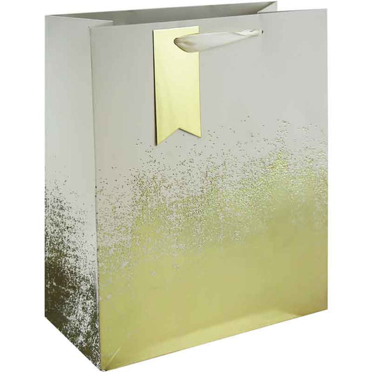 CREAM GOLD DISTRESSED LARGE GIFT BAG