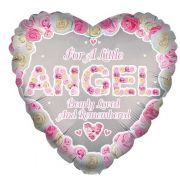 18in ANGEL PINK HEART REMEMBRANCE FOIL BALLOON