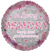 18in IN LOVING MEMORY PINK REMEMBRANCE FOIL BALLOO
