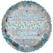 18in IN LOVING MEMORY BLUE REMEMBRANCE FOIL BALLOO