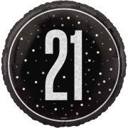 18in GLITZ BLACK 21ST BIRTHDAY FOIL BALLOON